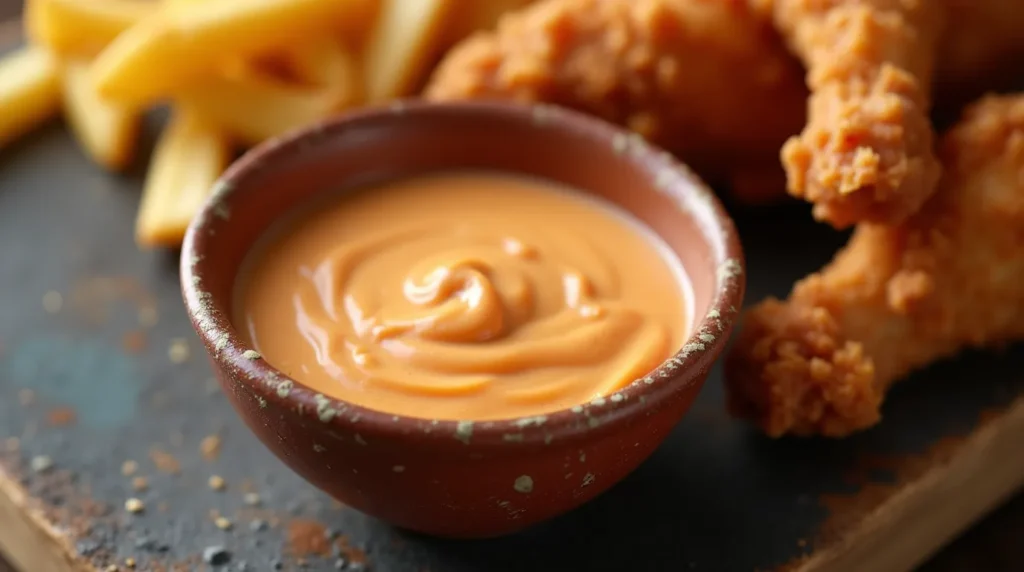 delicious_dipping_sauce_in_a_small_bowl_creamy_texture_vibrant_color cane's sauce recipe